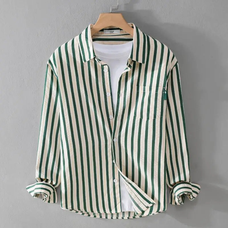 Levoire | Chemise décontractée rayée Vert