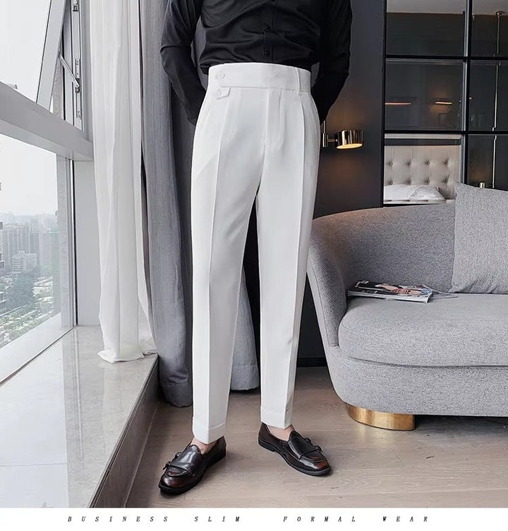 Levoire | Combinaison Formelle Taille Haute Premium Pour Homme Blanc