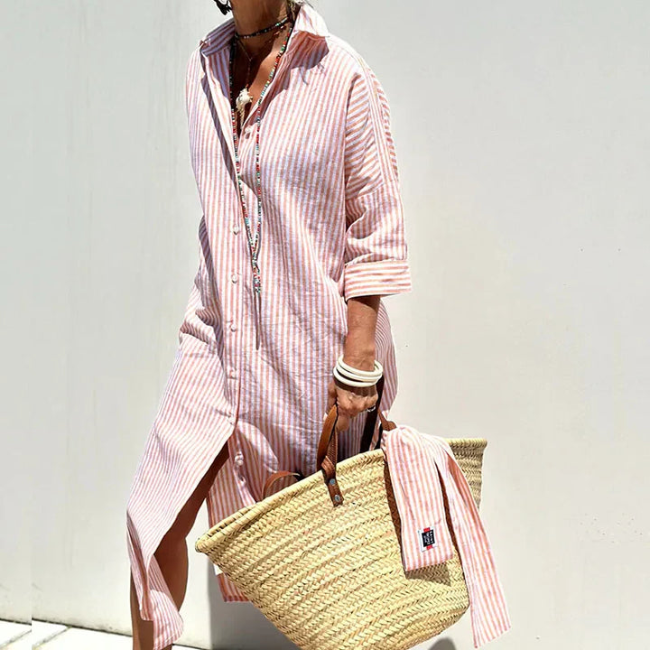 Levoire | Robe Chemise Rayée Rose