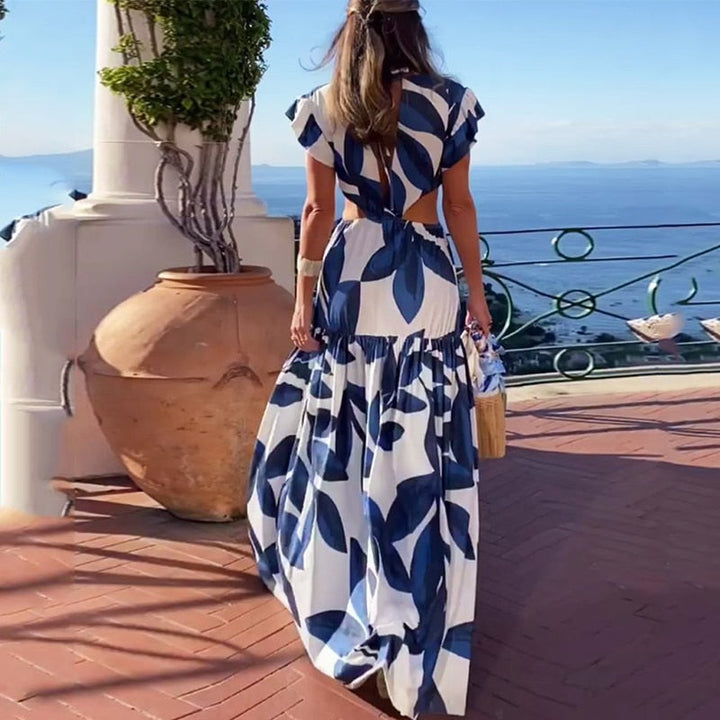 Levoire | Imprimé Feuille Hohlflügel Maxi Robe