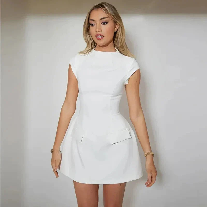 Levoire | Robe Mini Avec Coupe En A Et Poches Blanc