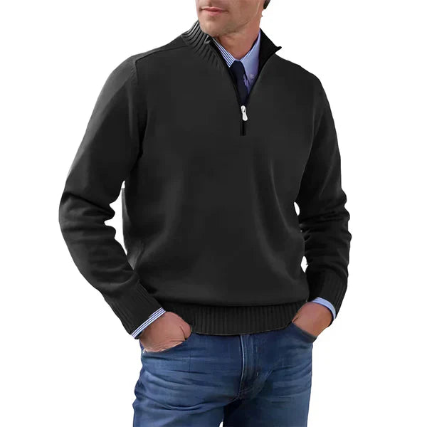 Levoire | Pullover Zip Élégant Noir
