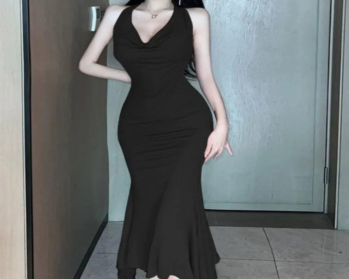 Levoire | Élégante Robe Sirène Grande Taille Noir
