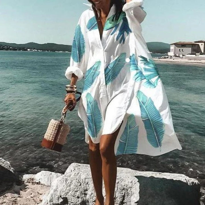 Levoire | Élégant Et Confortable Robe D'Été Impression bleue
