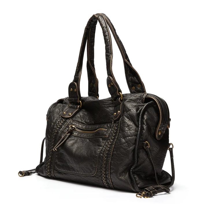 Levoire | Sac À Bandoulière Rétro Noir En Cuir Noir 37x16x28 cm
