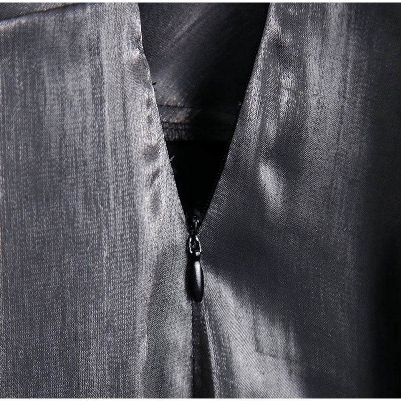 Levoire | Robe Midi Dos Nu En Satin Gris