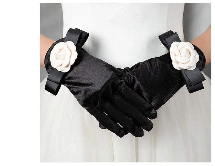 Levoire | Gants En Satin Noir Vintage Hepburn Pour Un Style Classique