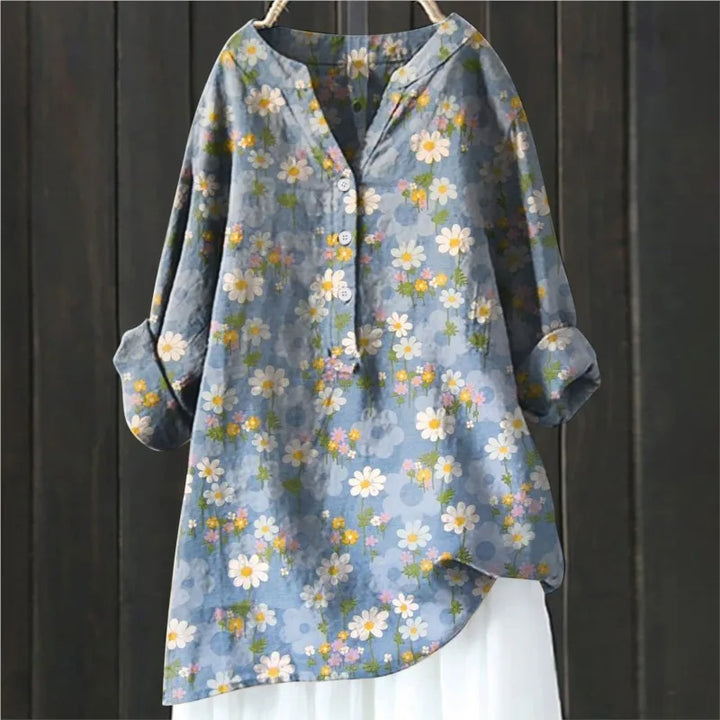 Levoire | Blouse Florale Décontractée Bleu clair