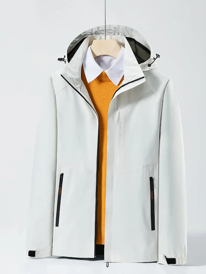 Levoire | Veste De Randonnée Imperméable Avec Capuche Pour Hommes Blanc