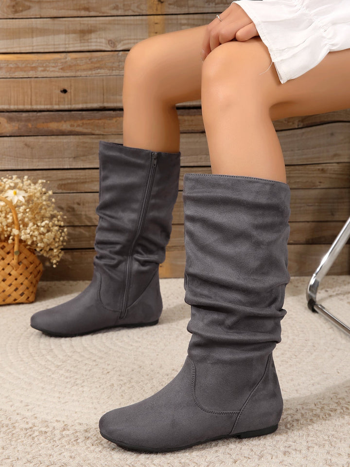 Levoire | Bottes Daim Femmes Genou Fermeture Éclair