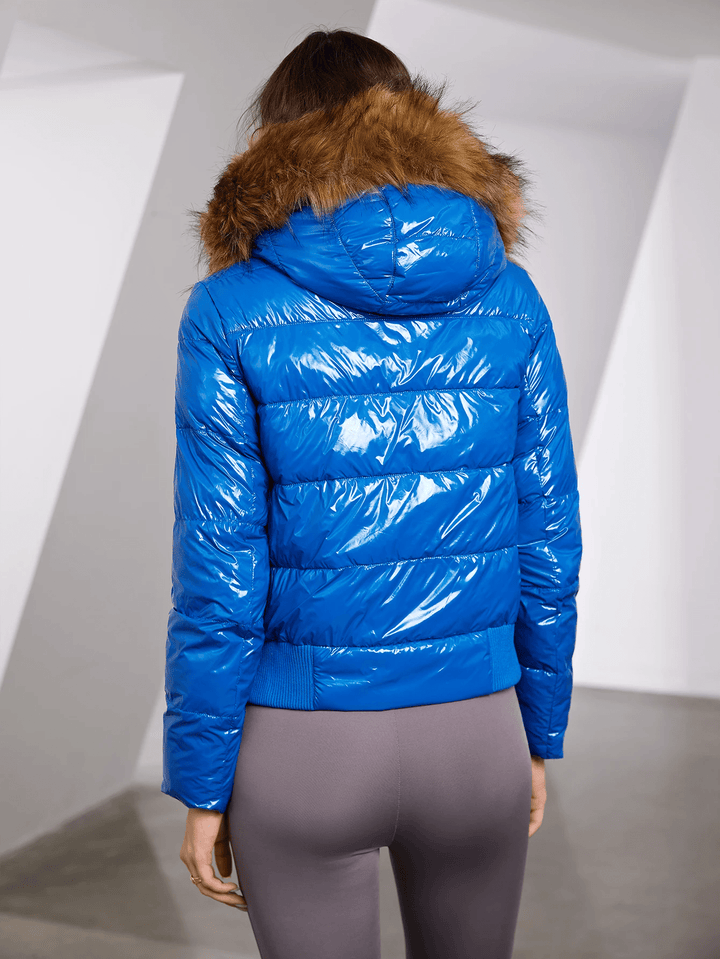 Levoire | Manteau capuche fausse fourrure manches longues