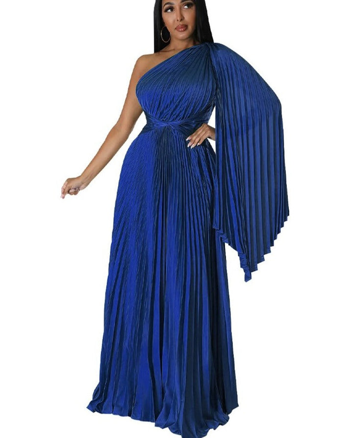 Levoire | Satinpuddings Plissé Lyskostakk Robes Longues Bleu