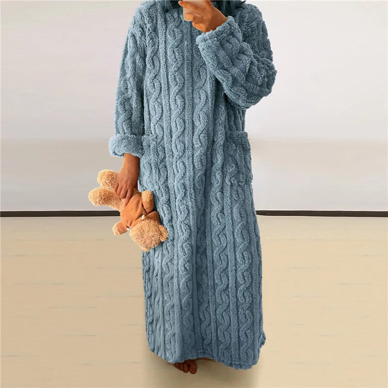 Levoire | Robe En Fleece Teddy Bleu