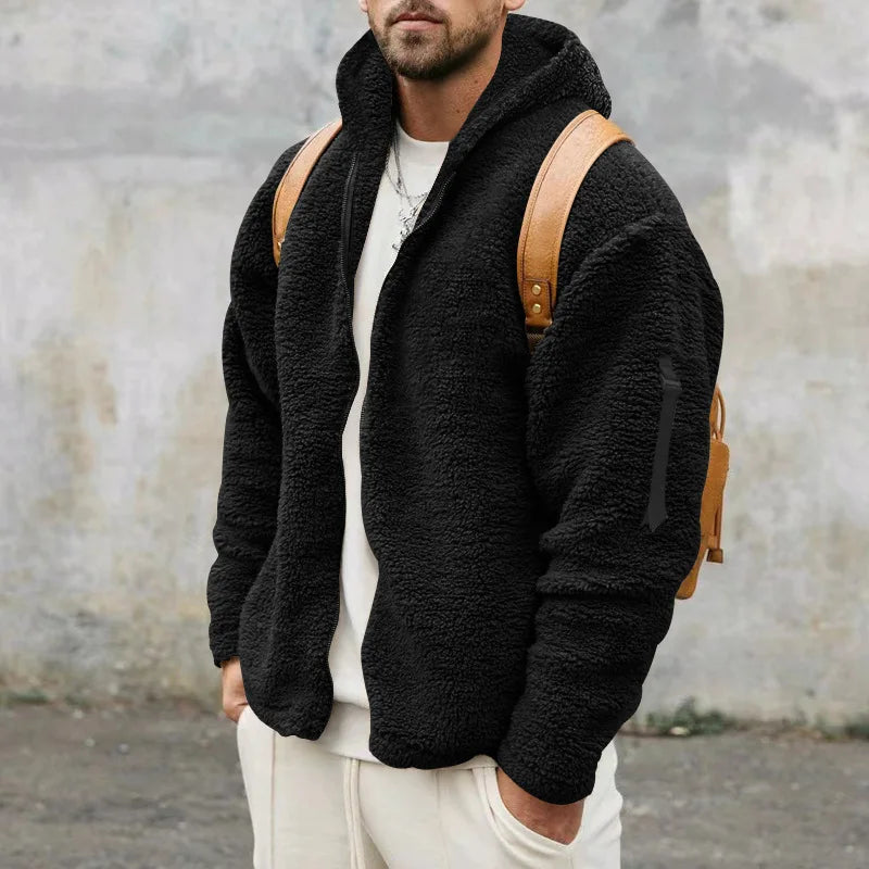 Levoire | Veste D’Hiver Épaisse En Fleece Et Cachemire Noir