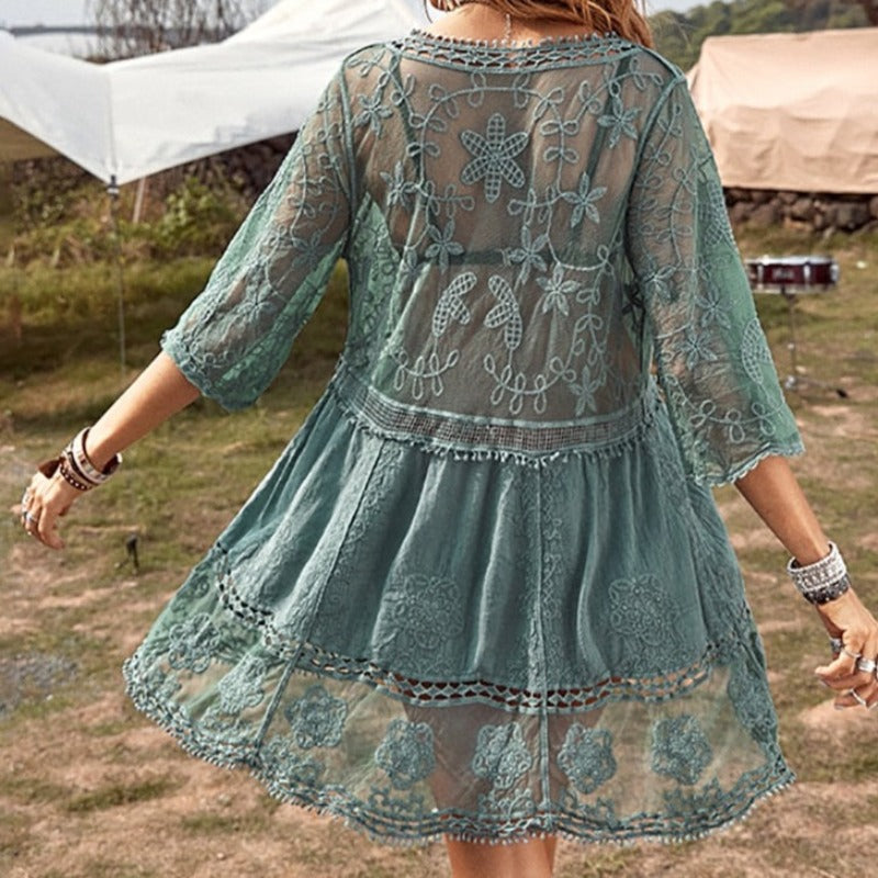 Levoire | Tunique De Plage Style Boho Vert Universel