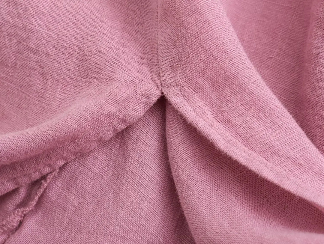Levoire | Robe En Lin Élégante Avec Col