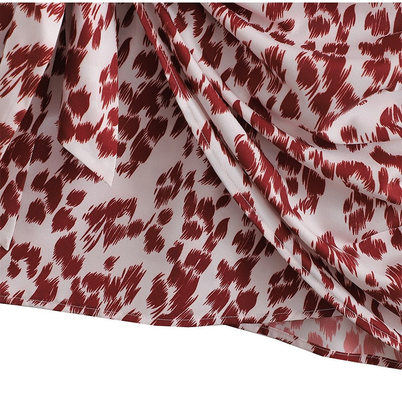 Levoire | Motif Léopard Robe Mini À Une Épaule Sans Manches