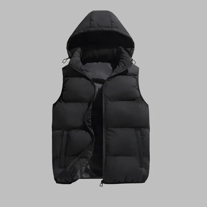 Levoire | Veste Intermédiaire Rembourrée Avec Capuche Amovible Pour Hommes Noir