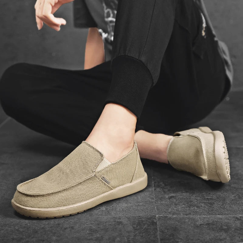 Levoire | Baskets Toile Élégantes Homme Khaki