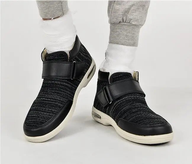 Levoire | Confortable Chaussure Large Pour Les Pieds Enflés Avec Fermeture Velcro Pour Hommes
