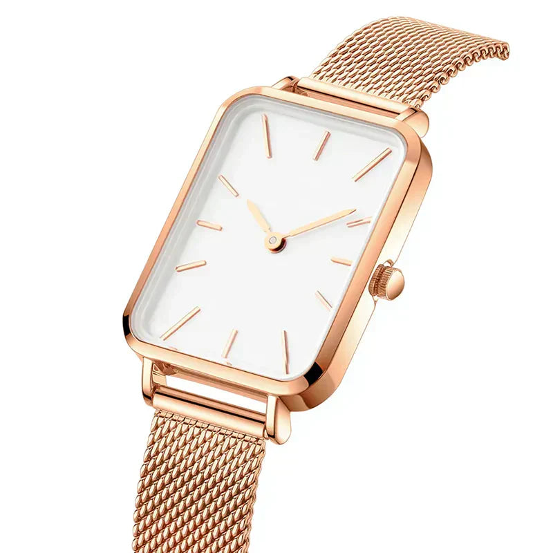 Levoire | Montre Rectangulaire Pour Femmes Avec Bracelet En Acier