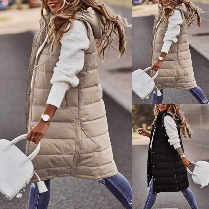 Manteau sans manches pour femmes en longueur longue