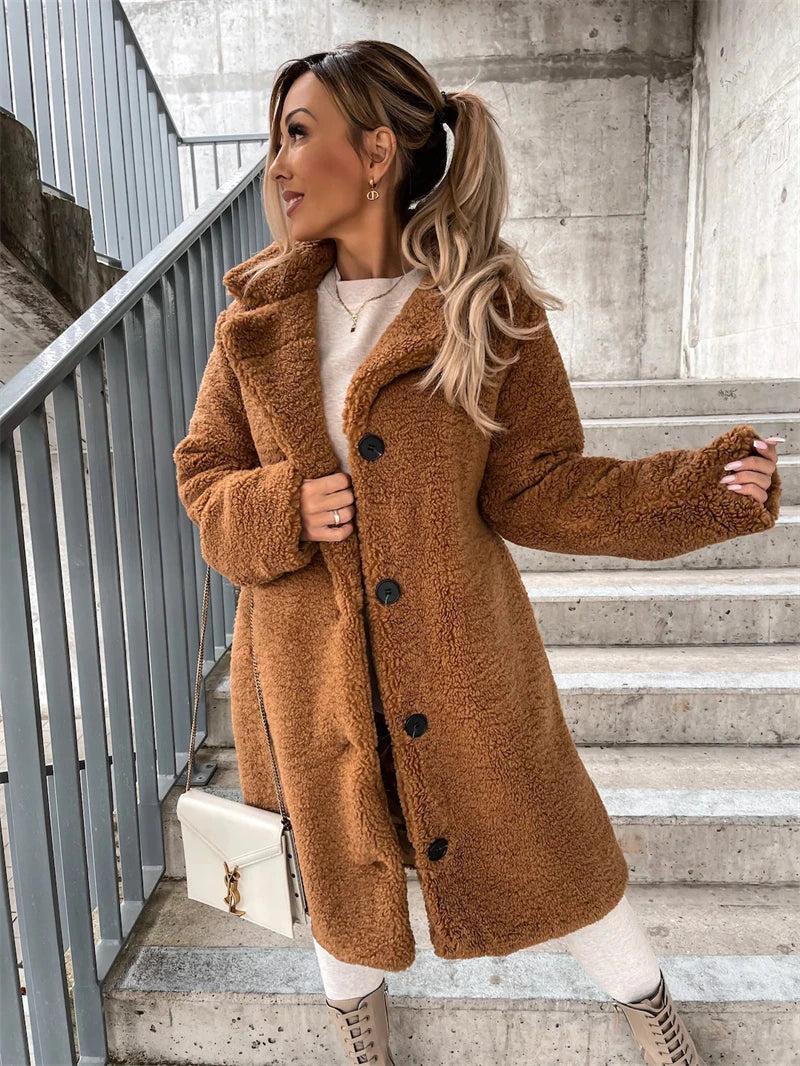 Levoire - Manteau long en peau de mouton Braun