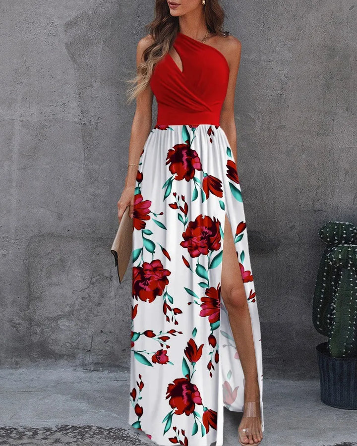 Levoire | Robe Maxi Élégante À Coupe Asymétrique Rot