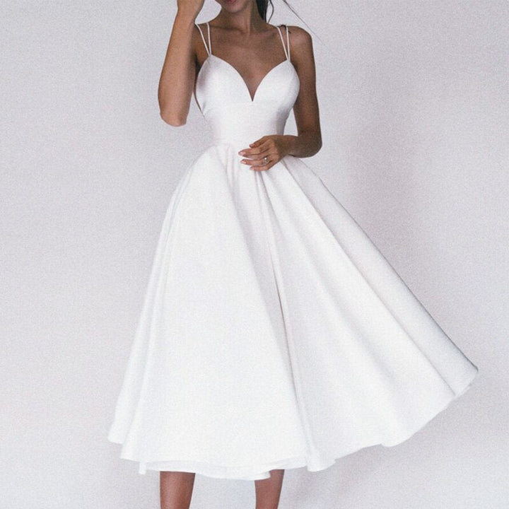 Levoire | Fluide V Décolleté Robe Blanc