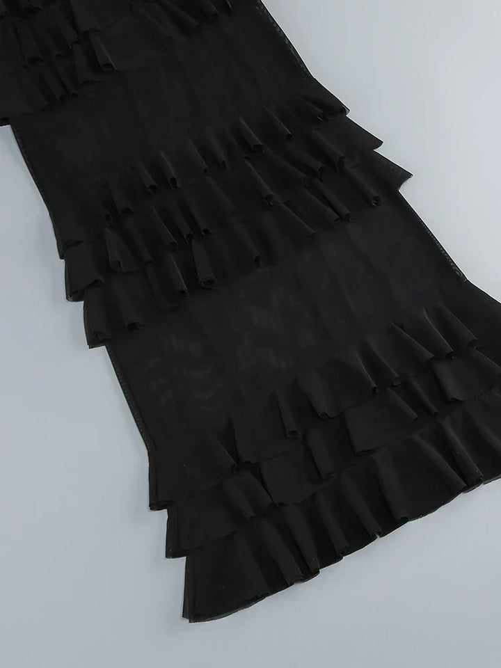 Levoire | Robe Longue Sexy Sans Bretelles Rü Schenschichtungen Patchwork