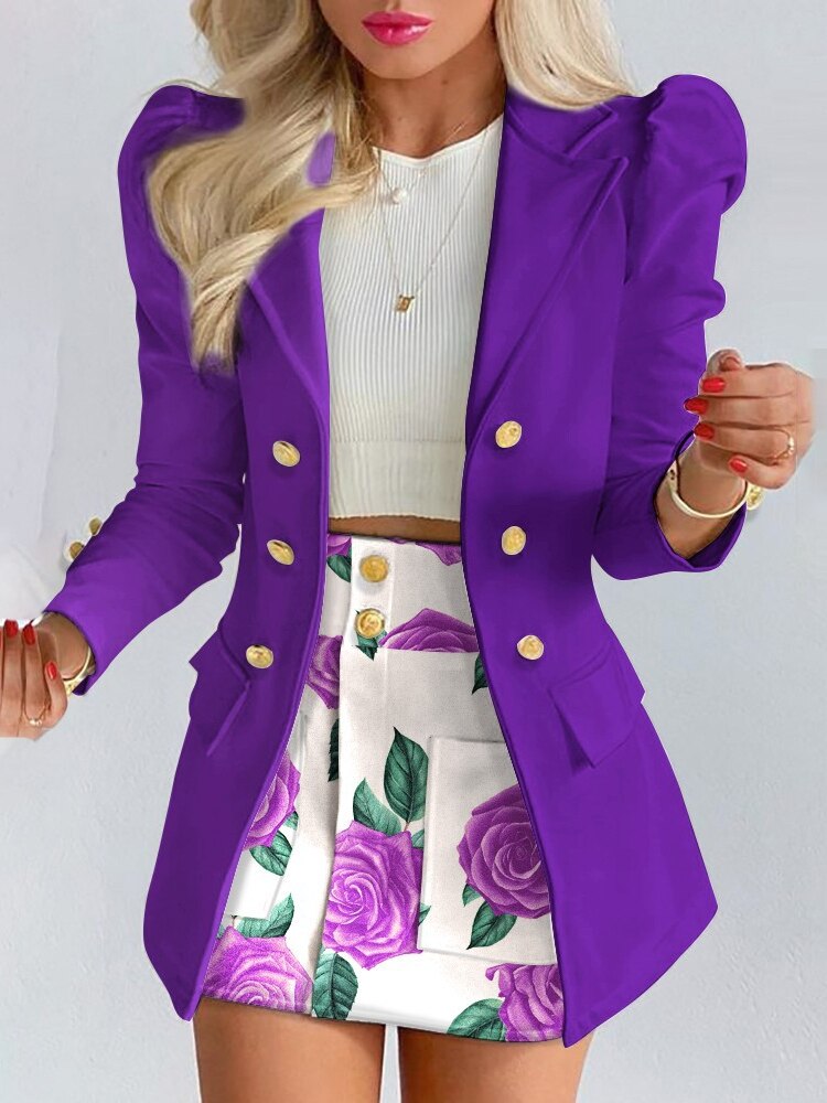 Levoire | Ensemble Blazer Et Jupe Pour Femmes Lilas