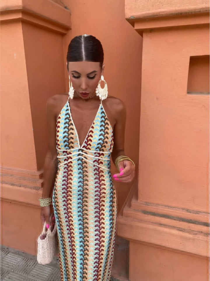 Levoire | Robe D'Été Tendance Sans Manches Avec Décolleté En V Profond Pour Femmes