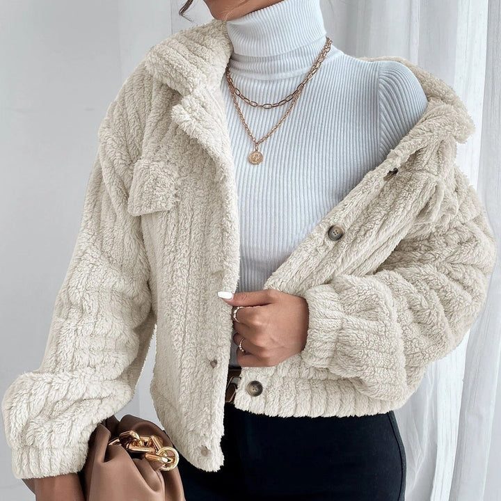 Levoire | Veste en polaire à manches longues chaude avec bouton Beige