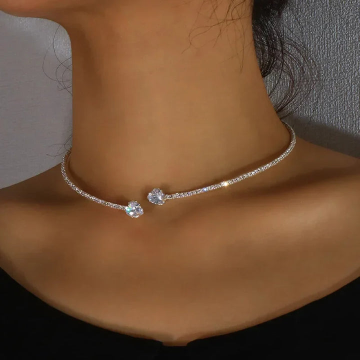Levoire | Choker Cœur Strass Argent