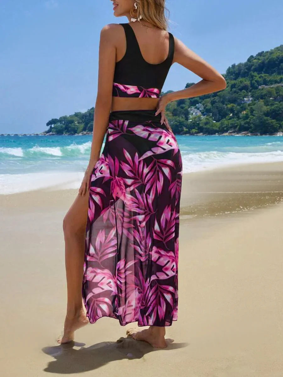 Levoire | Bikini Imprimé Avec Jupe Fendue