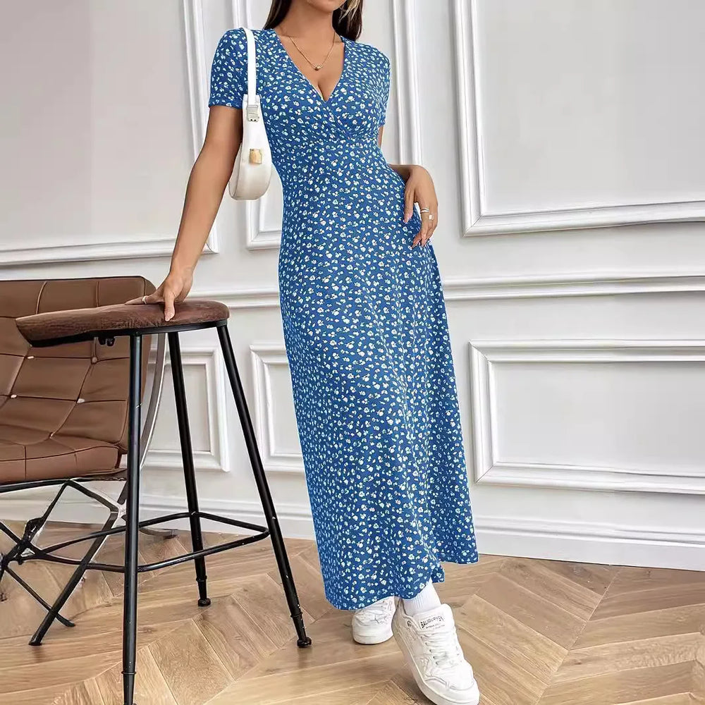 Levoire | Robe D'Été À Motif Floral Bleu