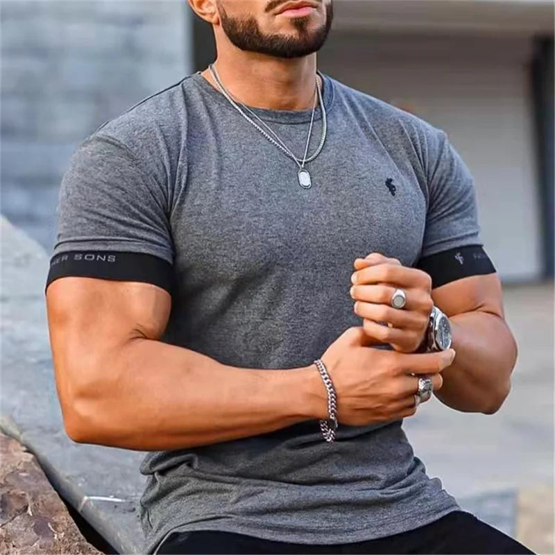 Levoire | T-shirt ajusté Muscle Fit à manches courtes Gris