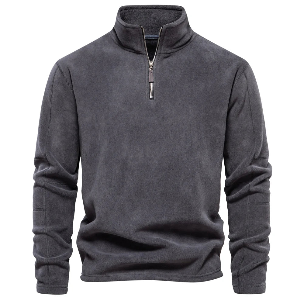 Levoire | Pull À Col Zip En Laine À Manches Longues Gris foncé
