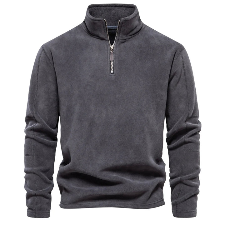 Levoire | Pull À Col Zip En Laine À Manches Longues Gris foncé