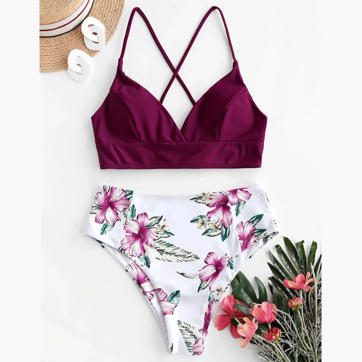 Levoire | Maillot De Bain Deux Pièces Au Style Féminin Bordeaux