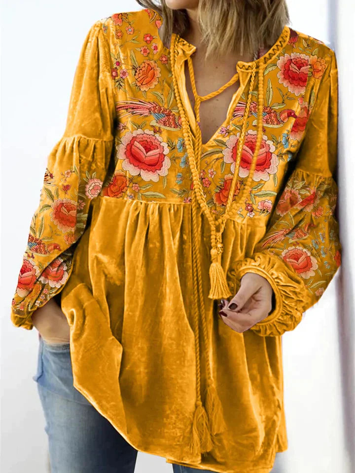 Levoire | Top Avec Broderie Vintage Jaune