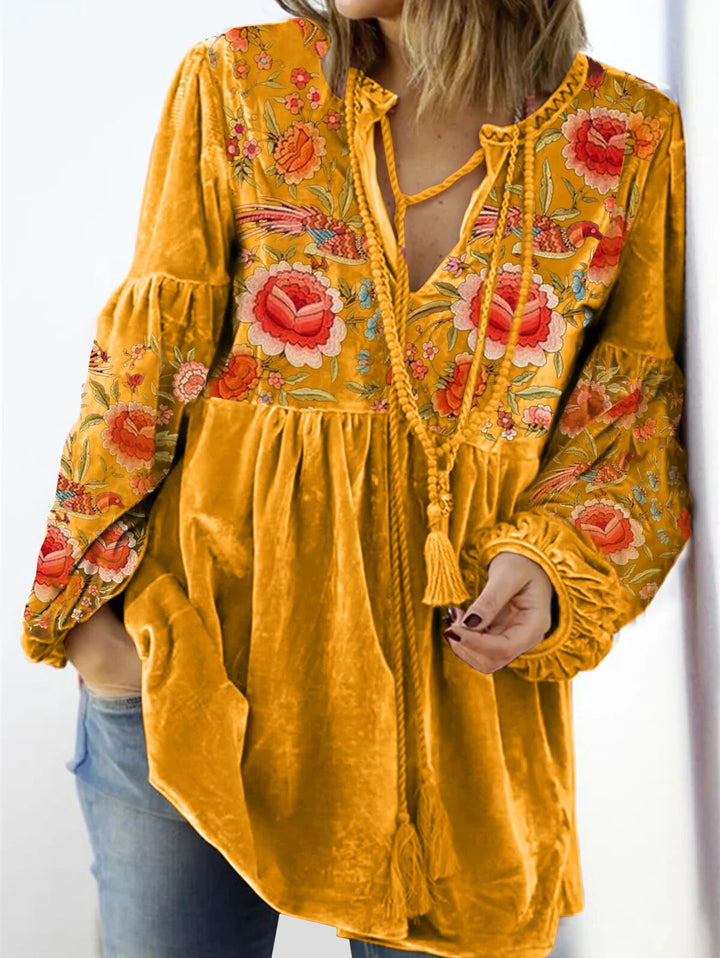 Levoire | Camilla V-Cou En Tricot À Motif De Siècle Jaune