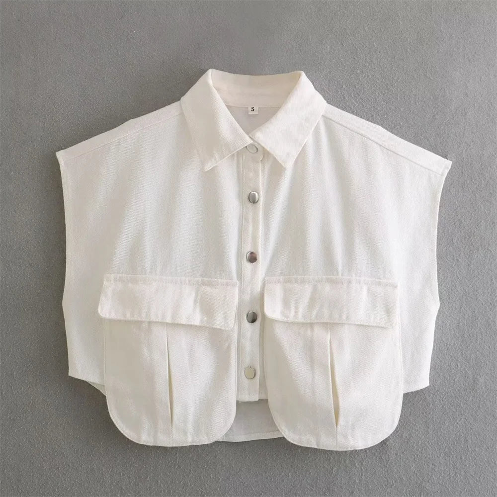 Levoire | Gilet En Denim Polo WEISS