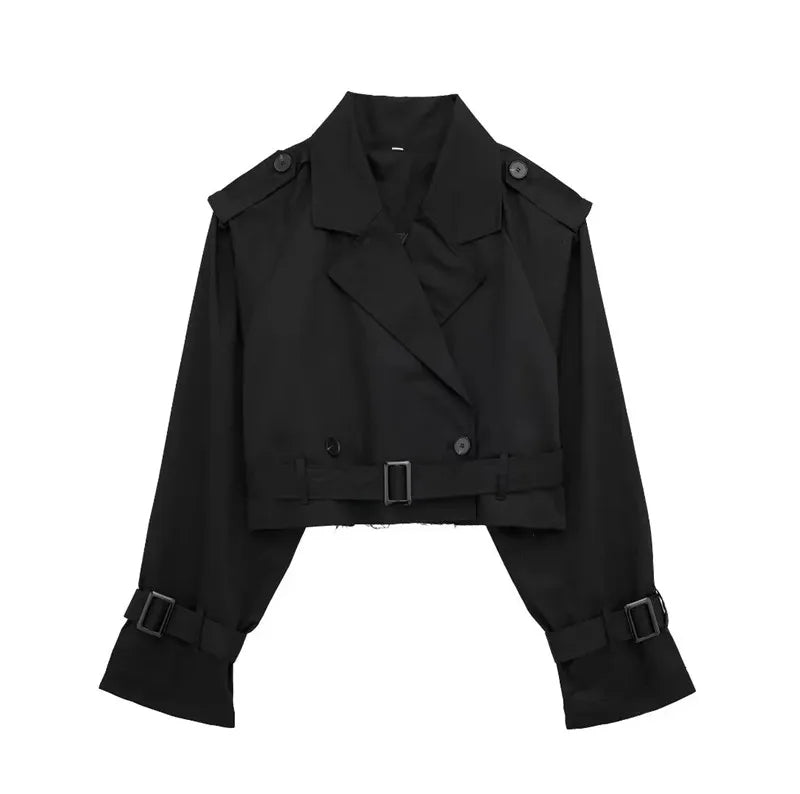 Levoire | Trench-Coat Élégant Avec Bretelles Noir