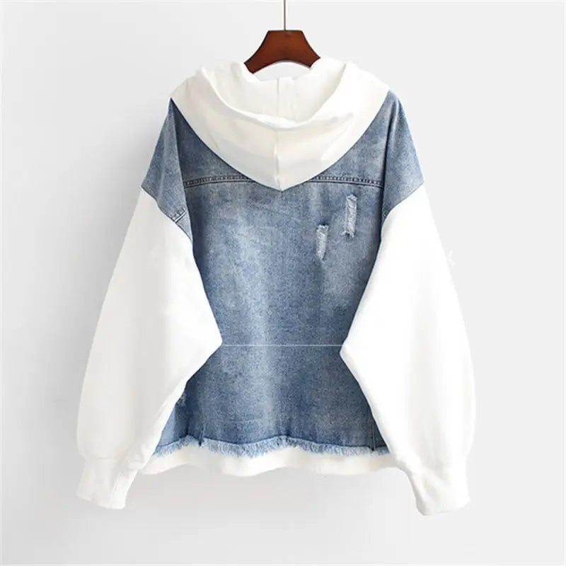Levoire | Veste En Jean À Capuche Zippée Longue À Manches Longues