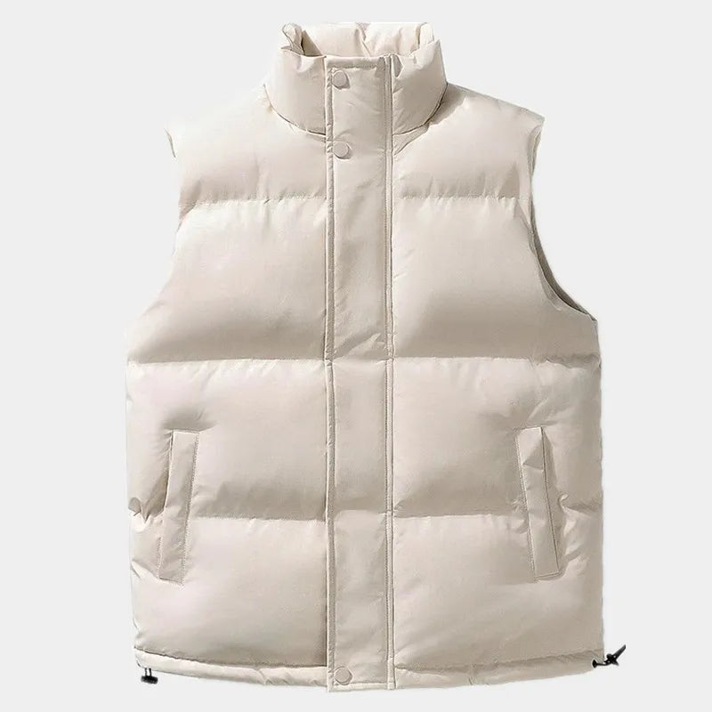 Levoire | Veste Puffer Tricot Sans Manches Chaud avec Poches Blanc