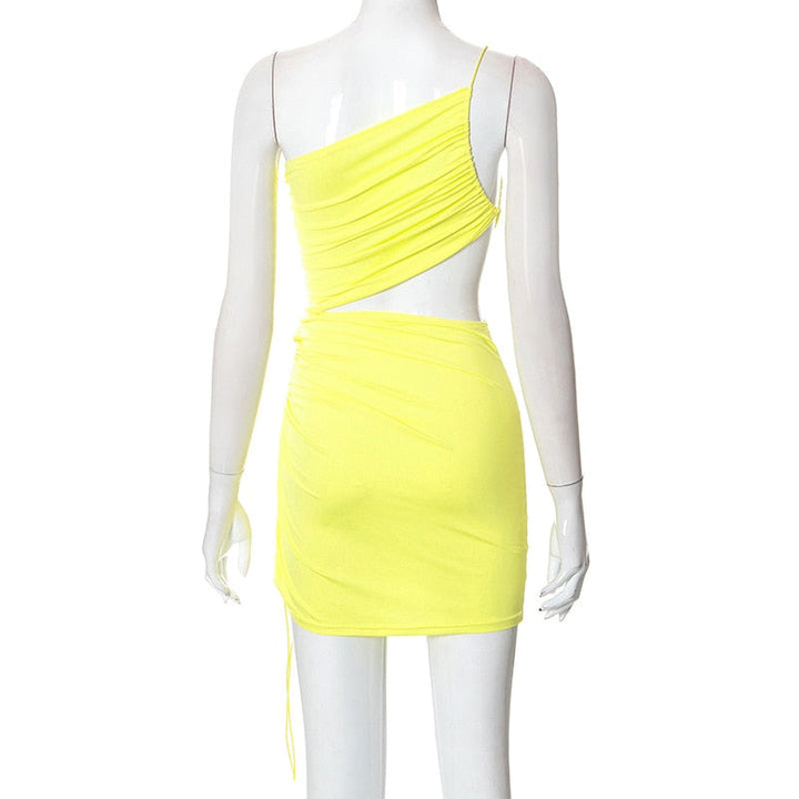 Levoire | Robe Mini À Dos Creux Jaune