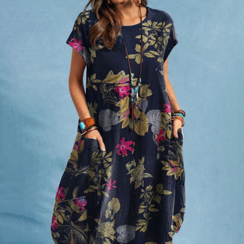 Levoire | Robe Florale Légère Pour Femmes Bleu