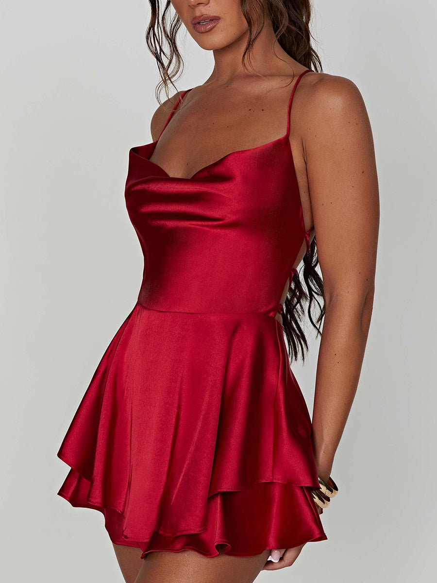 Levoire | Robe Dos Nu Avec Col En V Rot