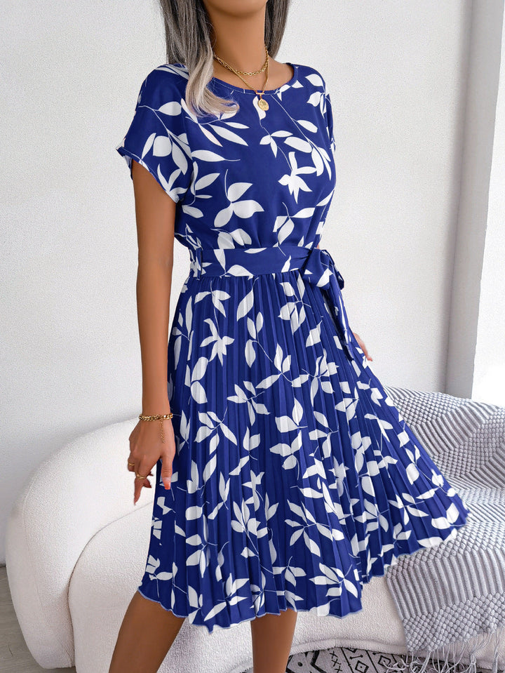 Levoire | Robe Midi Imprimee Chic Et Polyvalente Bleu Femmes